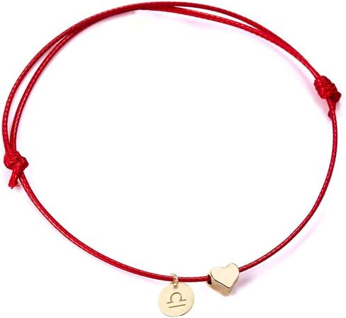 Love Heart Constellation Bracelet for Women Handmade Braided Rope Round Disc Coin Zodiac Bracelet Charm Fashion Red String Friendship Bracelet Jewelry in Saudi Arabia