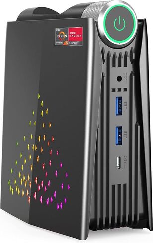كمبيوتر ألعاب ACEMAGICIAN، AMR5 AMD Ryzen 5 4500U (حتى 4.0 جيجا هرتز) برج كمبيوتر مكتبي، 16 جيجا DDR4 512 جيجا NVMe SSD كمبيوتر صغير 4K@60 هرتز HDMI، DP، مخرج Type-C، WiFi 6، BT 5.2، كمبيوتر صغير in Saudi Arabia