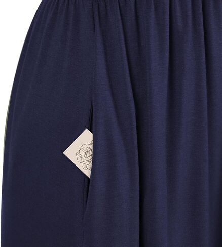 فساتين IHOT كاجوال للنساء برقبة على شكل V بدون أكمام فستان شاطئ صيفي مزين بالورود وحزام سباغيتي على شكل حرف A مع جيوب in Kuwait