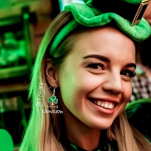 أقراط عيد القديس باتريك للنساء أقراط قلادة شامروك خضراء أقراط قلادة محظوظة بأربع أوراق البرسيم أقراط قلادة شامروك أيرلندية لطيفة إكسسوارات يوم القديس باتريك هدايا الأعياد الأيرلندية in Kuwait