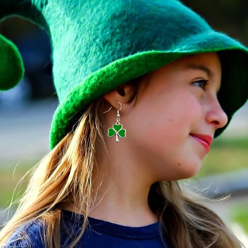 أقراط عيد القديس باتريك للنساء أقراط قلادة شامروك خضراء أقراط قلادة محظوظة بأربع أوراق البرسيم أقراط قلادة شامروك أيرلندية لطيفة إكسسوارات يوم القديس باتريك هدايا الأعياد الأيرلندية in Kuwait