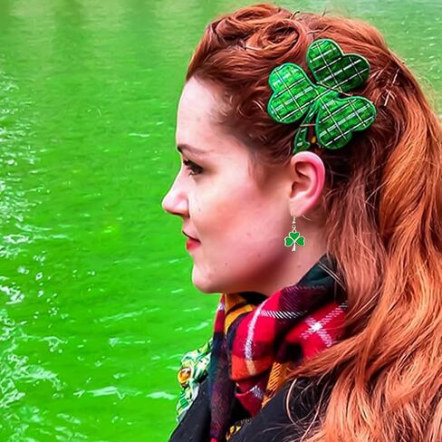 أقراط عيد القديس باتريك للنساء أقراط قلادة شامروك خضراء أقراط قلادة محظوظة بأربع أوراق البرسيم أقراط قلادة شامروك أيرلندية لطيفة إكسسوارات يوم القديس باتريك هدايا الأعياد الأيرلندية in Kuwait