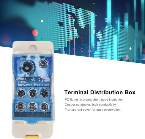 DIN Rail Power Junction Box Electrical Terminal Block Connector Distribution Box AC DC1000V,Electrical Terminal Block Connector Distribution Box AC DC1000V (160A) Electric Rail Car in Saudi Arabia