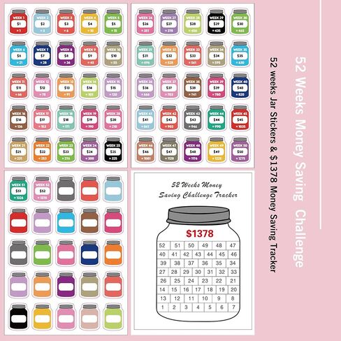 مجموعة مجلد توفير المال، مجلد ميزانية A6 مع مغلفات، مجلد تحدي توفير المال لمدة 52 أسبوعًا مع مغلفات نقدية، ملصقات وأجهزة تتبع بقيمة 1378 دولارًا أمريكيًا in Kuwait