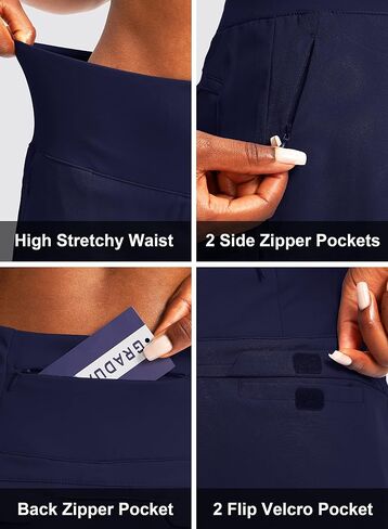 G Gradual Golf Skorts Skirts for Women with 5 Pockets Women's High Waisted Lightweight Athletic Skirt for Tennis Running (Navy, X-Large) in Saudi Arabia