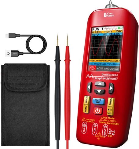2 in 1 Handheld Digital Oscilloscope Multimeter Portable Mini Automotive Oscilloscopes, 10MHz Bandwidth, 48MSa/s Sampling Rate Oscope with 6000 Counts, Auto-Ranging Multimeter in Saudi Arabia