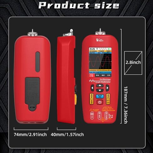 2 in 1 Handheld Digital Oscilloscope Multimeter Portable Mini Automotive Oscilloscopes, 10MHz Bandwidth, 48MSa/s Sampling Rate Oscope with 6000 Counts, Auto-Ranging Multimeter in Saudi Arabia