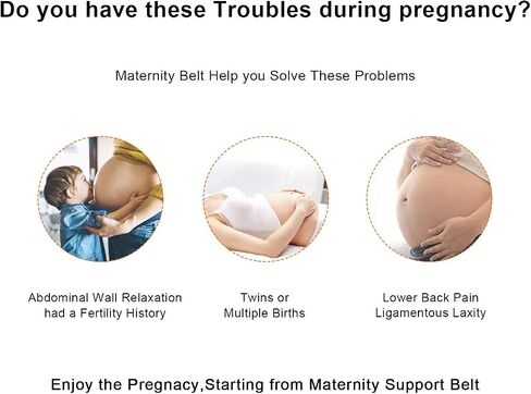 Pregnancy Belt, Maternity Belly Support Band, Breathable Abdominal Binder Brace, Relieve Hip, Pelvic, Lumbar & Lower Back Pain, Comfortable Prenatal Cradle for Baby, Adjustable Size in Saudi Arabia