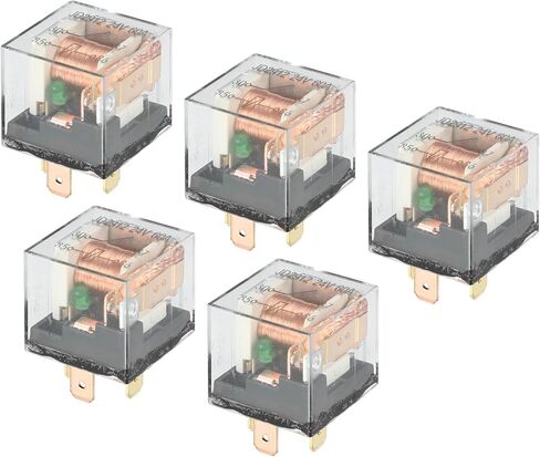 5 Pcs Waterproof Relay DC 12V 60A, 4 Pin Relay Car Charge Case Universal for Car Durable Plastic Transparent in Saudi Arabia