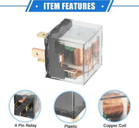 5 Pcs Waterproof Relay DC 12V 60A, 4 Pin Relay Car Charge Case Universal for Car Durable Plastic Transparent in Saudi Arabia