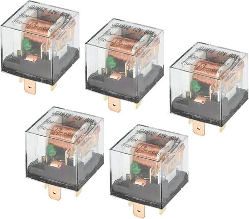 5 Pcs Waterproof Relay DC 12V 60A, 4 Pin Relay Car Charge Case Universal for Car Durable Plastic Transparent in Saudi Arabia