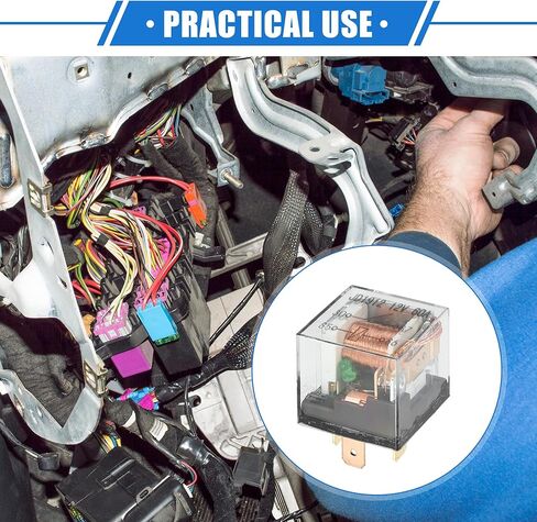 5 Pcs Waterproof Relay DC 12V 60A, 4 Pin Relay Car Charge Case Universal for Car Durable Plastic Transparent in Saudi Arabia
