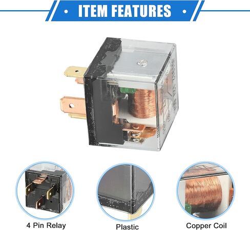 5 Pcs Waterproof Relay DC 12V 60A, 4 Pin Relay Car Charge Case Universal for Car Durable Plastic Transparent in Saudi Arabia