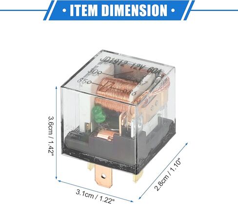 5 Pcs Waterproof Relay DC 12V 60A, 4 Pin Relay Car Charge Case Universal for Car Durable Plastic Transparent in Saudi Arabia