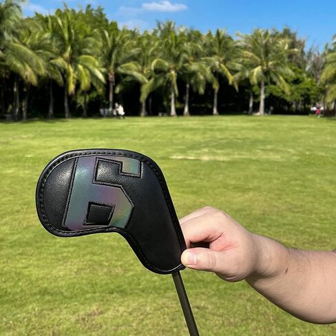 مجموعة أغطية رأس Barudan Golf Iron Club أغطية الرأس تناسب جميع الأوتاد الحديدية - رقم كبير - رقبة طويلة - جلد PU أسود/أبيض يناسب نوادي الجولف ذات الحجم الصغير القياسي 10 قطع/الحزمة in Saudi Arabia