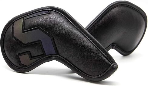 مجموعة أغطية رأس Barudan Golf Iron Club أغطية الرأس تناسب جميع الأوتاد الحديدية - رقم كبير - رقبة طويلة - جلد PU أسود/أبيض يناسب نوادي الجولف ذات الحجم الصغير القياسي 10 قطع/الحزمة in Saudi Arabia