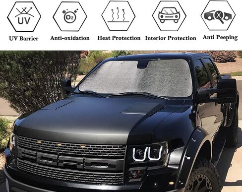 Big Ant Windshield Sun Shade for Ford F150 2014 2013 2012 2011 2010 2009, Front Window Windshield Sunshade Blocks UV Rays, Silver in Saudi Arabia