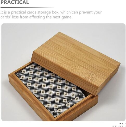 Zerodeko Wooden Playing Card Holder Box Playing Card Deck Container Rustic Card Storage for Poker Cards Bank Cards Business Cards Game Cards Khaki in Saudi Arabia
