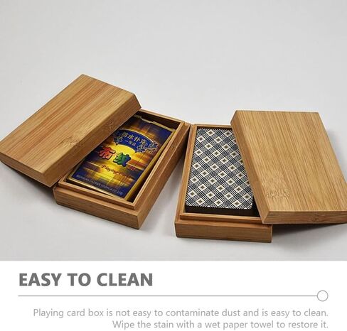 Zerodeko Wooden Playing Card Holder Box Playing Card Deck Container Rustic Card Storage for Poker Cards Bank Cards Business Cards Game Cards Khaki in Saudi Arabia