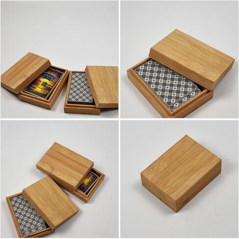 Zerodeko Wooden Playing Card Holder Box Playing Card Deck Container Rustic Card Storage for Poker Cards Bank Cards Business Cards Game Cards Khaki in Saudi Arabia