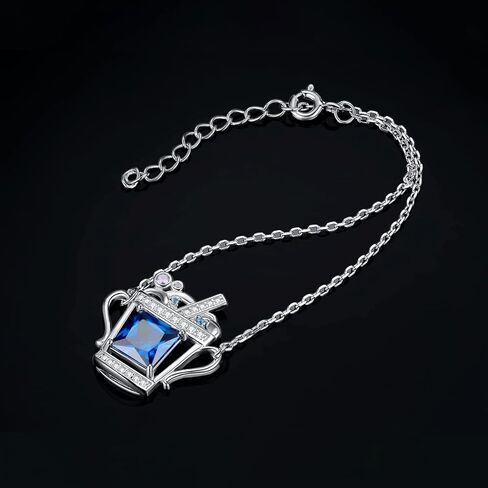 JewelryPalace 5.8ct شرب الأميرة قطع خلق الضوء الأزرق الإسبنيل قابل للتعديل سوار للنساء، أكواب 14k الذهب الأبيض 925 سوار الفضة الاسترليني للفتيات، مجموعات مجوهرات الأحجار الكريمة زركونيا مكعب in Kuwait