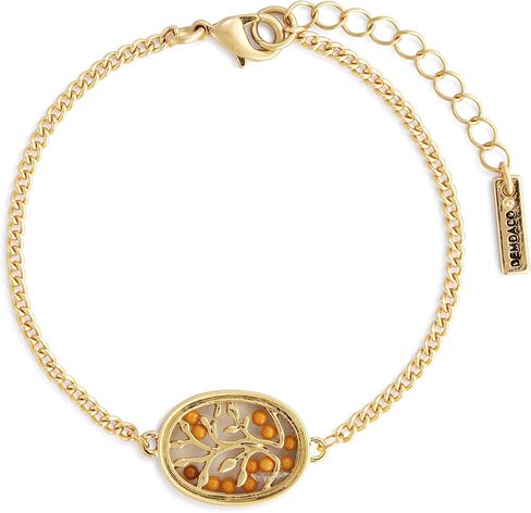 DEMDACO Mustard Seed Faith Womens 7 Inch Plus Extension Glass and Brass Metal Adjustable Chain Charm Bracelet in Saudi Arabia