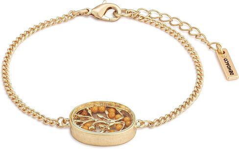 DEMDACO Mustard Seed Faith Womens 7 Inch Plus Extension Glass and Brass Metal Adjustable Chain Charm Bracelet in Saudi Arabia