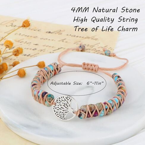 To My Mother in Law Tree of Life Bracelet for Women Natural Stone Beaded Bracelet for Mom Mommy Braided Rope Adjustable Bracelet Yoga Healing Gifts for Mothers Day Christmas Birthday Anniversary in Saudi Arabia