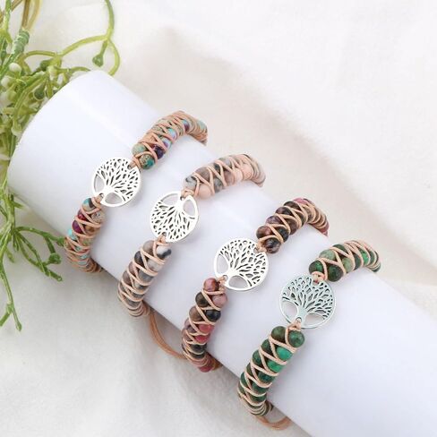 To My Mother in Law Tree of Life Bracelet for Women Natural Stone Beaded Bracelet for Mom Mommy Braided Rope Adjustable Bracelet Yoga Healing Gifts for Mothers Day Christmas Birthday Anniversary in Saudi Arabia