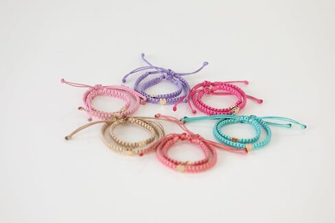 اسوارة نسائية سوار مضفر للنساء - قلب ذهبي عيار 14 قيراط. مصنوع يدويًا، مقاوم للماء. هدية عيد الأم، عيد الميلاد، الذكرى السنوية in Kuwait