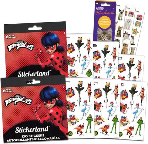 حزمة كتاب ملصقات ديزني الخنفساء الكلاسيكية ~ 240 ملصق خنفساء للأطفال مع ملصقات القطط | هدايا حفلة الدعسوقة (ملصقات مكافأة الدعسوقة) in Kuwait