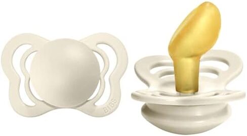 BIBS Pacifiers – Couture | Orthodontic Nipple Pacifier | BPA-Free Natural Rubber | Made in Denmark | Set of 2 Soothers (Ivory, 0-6 Months) in Saudi Arabia