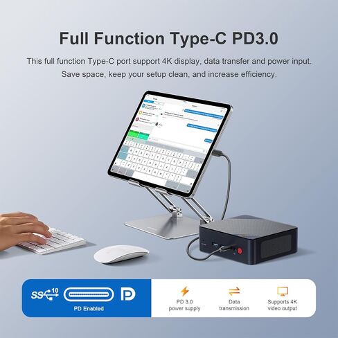 كمبيوتر صغير، Intel Alder Lake N100 16G DDR4 512G SSD Windows 11 Pro Office أجهزة كمبيوتر صغيرة، USB-C وHDMI مزدوج المواصفات يدعم شاشة ثلاثية 4K، RJ45 2.5G Ethernet، شبكة Wi-Fi مزدوجة النطاق، بلوتوث in Kuwait