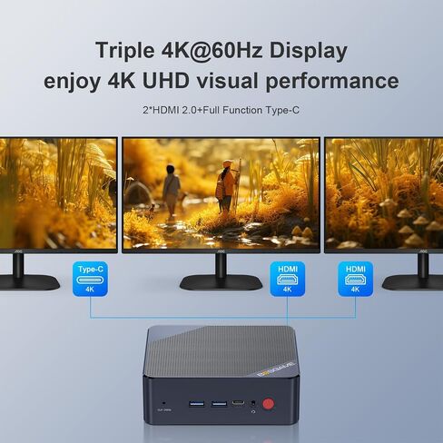 كمبيوتر صغير، Intel Alder Lake N100 16G DDR4 512G SSD Windows 11 Pro Office أجهزة كمبيوتر صغيرة، USB-C وHDMI مزدوج المواصفات يدعم شاشة ثلاثية 4K، RJ45 2.5G Ethernet، شبكة Wi-Fi مزدوجة النطاق، بلوتوث in Kuwait