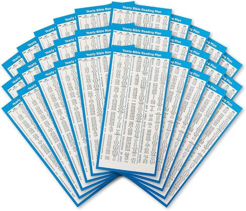 Bible Reading Plans, Bulk Set of 5 Daily Planner Bible Study Bookmarks, Read The Entire Bible in One Year, Christian Devotional Scripture Tabs, Religious Handout Gifts for Church & Small Groups in Saudi Arabia