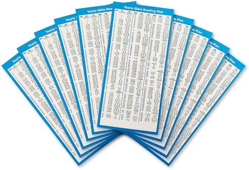 Bible Reading Plans, Bulk Set of 5 Daily Planner Bible Study Bookmarks, Read The Entire Bible in One Year, Christian Devotional Scripture Tabs, Religious Handout Gifts for Church & Small Groups in Saudi Arabia