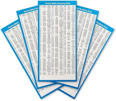 Bible Reading Plans, Bulk Set of 5 Daily Planner Bible Study Bookmarks, Read The Entire Bible in One Year, Christian Devotional Scripture Tabs, Religious Handout Gifts for Church & Small Groups in Saudi Arabia