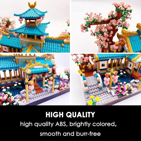 Micro Building Blocks Sets，Chinese Moon Palace Architecture and Cherry Blossom Bonsai Tree Building Toys for Adults，Japanese Sakura House Model，Creative Mini Bricks Gift for Kids 14+，2588 PCS in Saudi Arabia