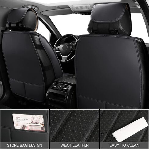 PONYJOYUP Leather Seat Covers for Cars, Waterproof Automotive Seat Covers & accessories for Cars, 5 Passenger Leatherette Car seat Covers for SUV & Universal, Interior Covers for Cars.(FULL SET-Beige) in Saudi Arabia