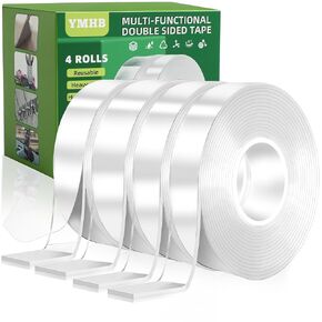 ymhb شريط مزدوج من جانب الشريط الثقيل ، شريط نانو مزدوج التثبيت على الوجهين (لفات 2 ، إجمالي 19.6 قدم) ، شريط لاصق شفاف قابل للإزالة ، شريحة شريط ملصق اثنين من الجوانب لمكتب المنزل in Kuwait