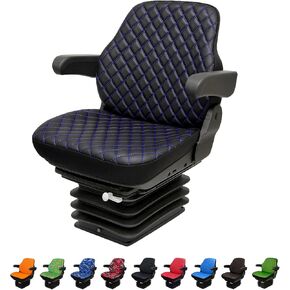 غطاء مقعد الجرار الثقيل لجرارات الخزانة بدون مسند رأس ، غطاء مقعد لجون ديري جرار ، نمط التمويل ، 8 ألوان (مخطط ألوان JD - الجلود الخضراء - غرز أصفر) in Kuwait