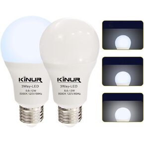 مصابيح LED 3 اتجاهات من KINUR 30 70 100 بيضاء ناعمة مكافئة 2700K A19 مصابيح كهربائية E26 قاعدة داخلية 3 اتجاهات 500lm-800lm-1200lm للقراءة 2 حزمة in Kuwait