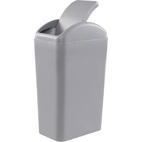 Esdiplot 3.5 Gallon Plastic Trash Can with Swing Top Lid, Slim Swing Lid Garbage Bin Wastebasket, F in Kuwait
