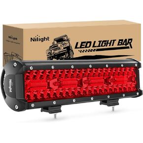 Nilight LED Light Bar 12 Inch 240W Red Pod Lights Triple Row Spot Combo 30000LM Driving Boat Own in Kuwait