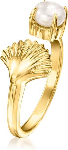 Ross-Simons 5.5-6mm Cultured Pearl Seashell Open-Space Ring in 18kt Gold Over Sterling in Saudi Arabia