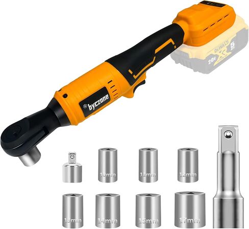 مفتاح ربط بسقاطة لاسلكي مقاس 3/8 بوصة متوافق مع بطارية DEWALT 20 فولت، وسقاطة طاقة كهربائية، ومشغل سرعة متغيرة، وأداة مفتاح ربط 45 قدم رطل 400 دورة في الدقيقة، و7 مقابس، ومحول 1/4 بوصة، وشريط تمديد 3 بوصة (الأداة فقط) in Kuwait
