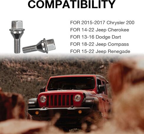611-005 6511051AA 20pcs Wheel Lug Bolts M12x1.25 Upgrade 19mm Hex Length 28mm Compatible with14-22 Cherokeefor in Saudi Arabia