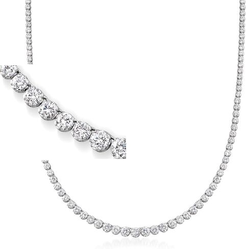 Ross-Simons 20.00 ct. t.w. Graduated CZ Tennis Necklace in Sterling Silver in Saudi Arabia