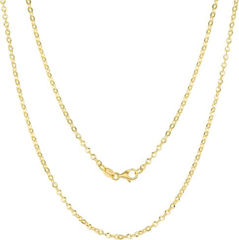Nuragold 10k Real Yellow Gold Cable 2mm Rolo Round LInk Chain Necklace (16"-26") Dainty Italian Jewelry for Men & Women in Saudi Arabia