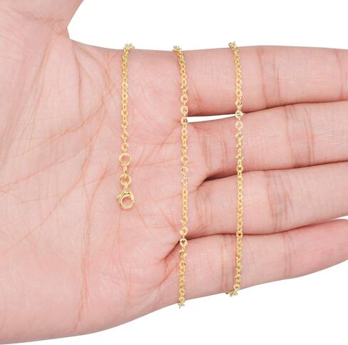Nuragold 10k Real Yellow Gold Cable 2mm Rolo Round LInk Chain Necklace (16"-26") Dainty Italian Jewelry for Men & Women in Saudi Arabia